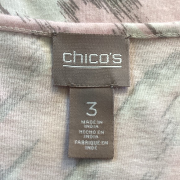 Chico's Pink/Grey and White Abstract Patterned Blouse Sz 3 - Picture 7 of 12